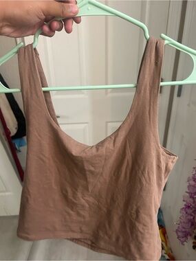 Brandy Melville Brown Scoop Neck Cropped Tank